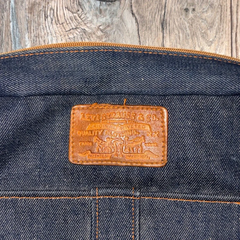 Vintage 60s 70s Levi Strauss Co Denim Crossbody Messenger Bag Dark Indigo Buckle